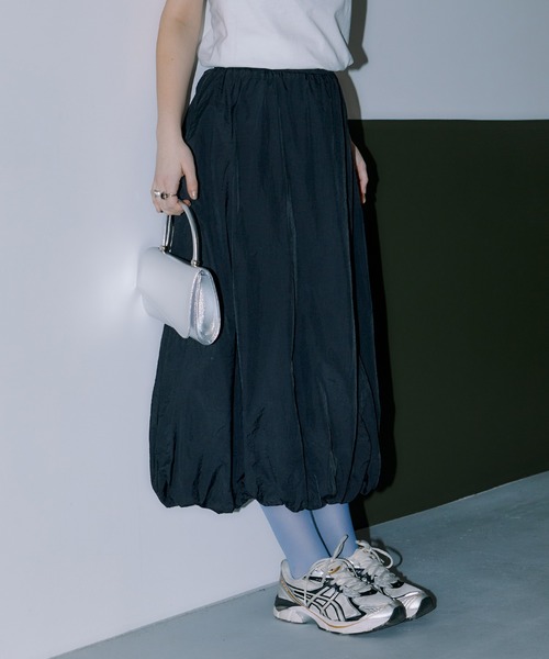 LIENCOEUR（リアンクール）の「ミディバルーンスカート（スカート・レディース・ホワイト/ブラック・FREE）」の12枚目の写真