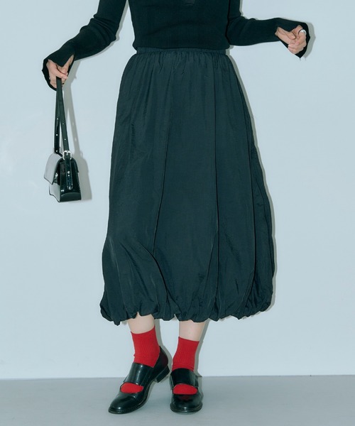 LIENCOEUR（リアンクール）の「ミディバルーンスカート（スカート・レディース・ホワイト/ブラック・FREE）」の21枚目の写真