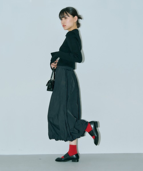 LIENCOEUR（リアンクール）の「ミディバルーンスカート（スカート・レディース・ホワイト/ブラック・FREE）」の4枚目の写真