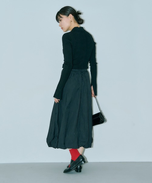 LIENCOEUR（リアンクール）の「ミディバルーンスカート（スカート・レディース・ホワイト/ブラック・FREE）」の5枚目の写真