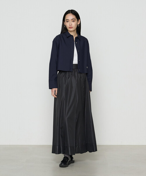 COMME CA(コムサ)の「ストライプタイプライター/バルキーオックスフォード クロップドシャツ(シャツ/ブラウス・レディース・ネイビー/ホワイト/ブルー・9号)」の8枚目の写真