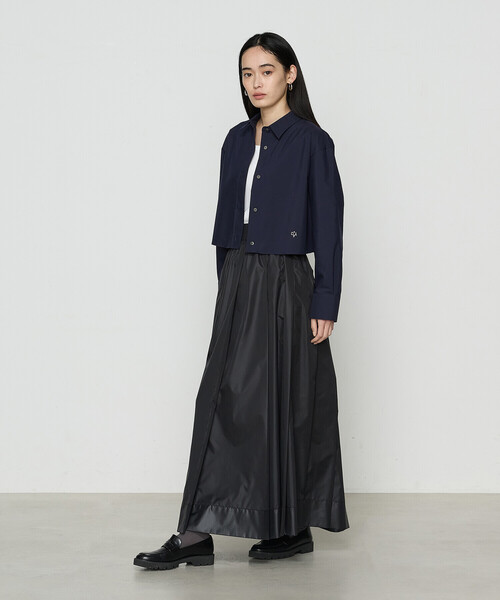 COMME CA(コムサ)の「ストライプタイプライター/バルキーオックスフォード クロップドシャツ(シャツ/ブラウス・レディース・ネイビー/ホワイト/ブルー・9号)」の9枚目の写真