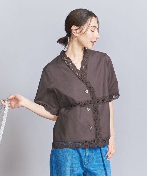 H BEAUTY&YOUTH レースショートスリーブシャツ 1600025S1918_m1_a010.jpg
