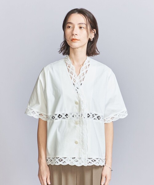 BEAUTY&YOUTH バテンレース ショートスリーブシャツ バテンレース ショートスリーブシャツ｜ビューティー＆ユース