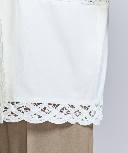 BEAUTY&YOUTH UNITED ARROWS（ビューティーアンドユースユナイテッドアローズ）の「バテンレース ショートスリーブシャツ（シャツ/ブラウス・レディース・オフホワイト/ダークブラウン/ダークグレー・FREE）」の16枚目の写真