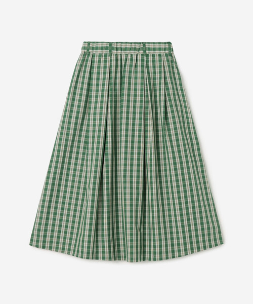 nicholson&nicholson(ニコルソンアンドニコルソン)の「nicholson & nicholson | ウォッシュドコットン Aラインスカート WOMEN(スカート・レディース・ネイビー/グリーン系その他・38)」の4枚目の写真