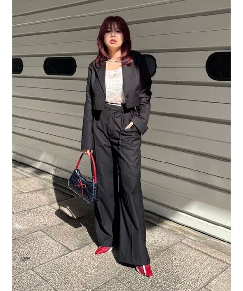 EVRIS(エヴリス)の「ウエストリボンワイドパンツ【セットアップ着用可能】(その他パンツ・レディース・ブラック/グレー/その他1・SMALL/MEDIUM)」の17枚目の写真