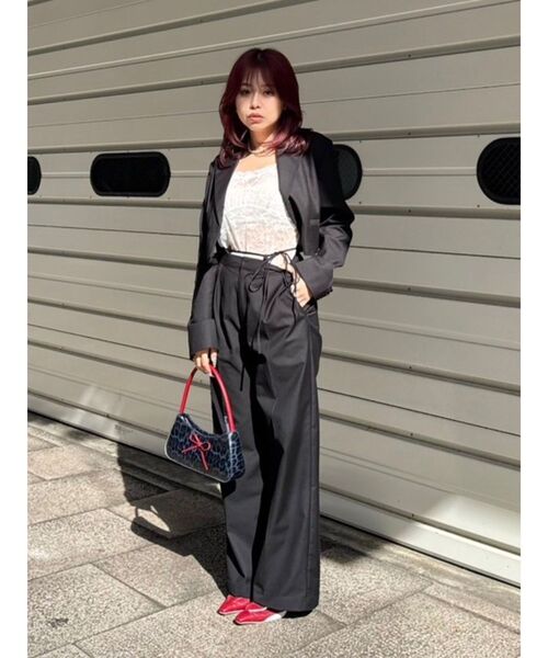 EVRIS(エヴリス)の「ウエストリボンワイドパンツ【セットアップ着用可能】(その他パンツ・レディース・ブラック/グレー/その他1・SMALL/MEDIUM)」の16枚目の写真