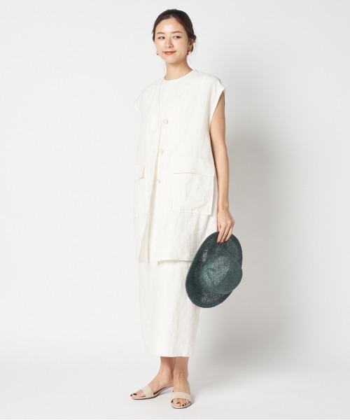 セール】DUNGAREES LINEN LONG DRESS（ワンピース）｜HELIOPOLE