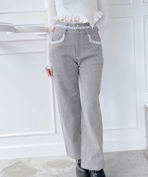 lilLilly | ダブルベルトレースデニムパンツ(デニムパンツ)
