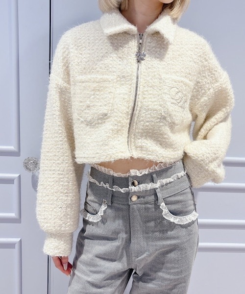 lilLilly（リルリリー）の「ダブルベルトレースデニムパンツ（デニムパンツ・レディース・グレー/ブルー・SMALL/MEDIUM）」の5枚目の写真