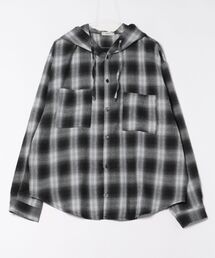 Chikashitsu + | 【Chikashitsu +】tartan check hooded shirt(シャツ/ブラウス)