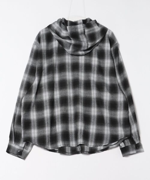 Chikashitsu +】tartan check hooded shirt / 【チカシツプラス