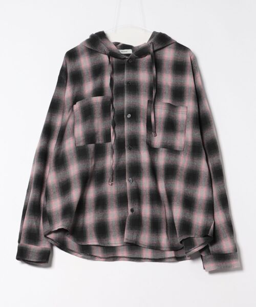 【Chikashitsu +】tartan check hooded shirt Chikashitsu+ シャツ 「Chikashitsu +」tartan check hooded