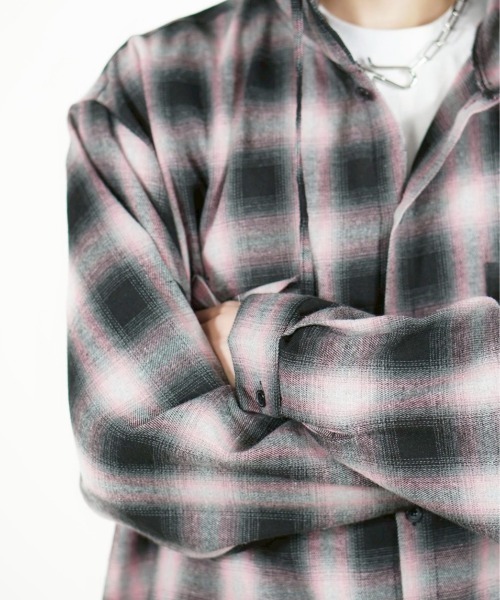 Chikashitsu +(チカシツプラス)の「【Chikashitsu +】tartan check hooded shirt / 【チカシツプラス】タータンチェックフード付き長袖シャツ(シャツ/ブラウス・メンズ・ブラック×ブルー/ブラック×ピンク/ブラック×グレー・ONE SIZE)」の18枚目の写真
