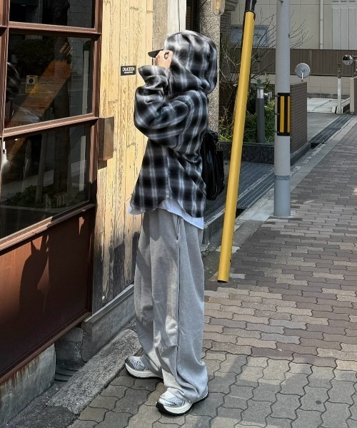 【Chikashitsu +】tartan check hooded shirt Chikashitsu +】tartan check hooded shirt（シャツ/ブラウス
