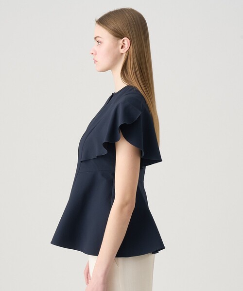 ANAYI（アナイ）の「【セットアップ対応商品】サッカーストレッチペタルスリーブ ブラウス（シャツ/ブラウス・レディース・ネイビー/ベージュ系その他/コーラル/トップグレー・38/36）」の12枚目の写真