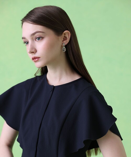 ANAYI（アナイ）の「【セットアップ対応商品】サッカーストレッチペタルスリーブ ブラウス（シャツ/ブラウス・レディース・ネイビー/ベージュ系その他/コーラル/トップグレー・38/36）」の15枚目の写真