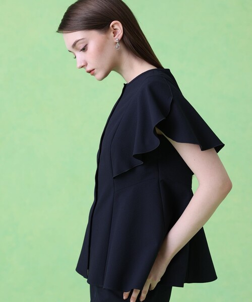 ANAYI（アナイ）の「【セットアップ対応商品】サッカーストレッチペタルスリーブ ブラウス（シャツ/ブラウス・レディース・ネイビー/ベージュ系その他/コーラル/トップグレー・38/36）」の16枚目の写真