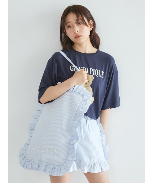 familiar 横浜限定ストライプフリル トートバッグ familiar 横浜限定ストライプフリル トートバッグ