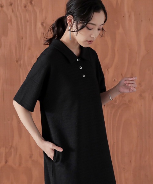 n'OrLABEL（ノアールレーベル）の「『ぽこぽこカットソーポロワンピース』（ワンピース・レディース・イエロー/ブラック/ブルーグリーン・1/2）」の17枚目の写真