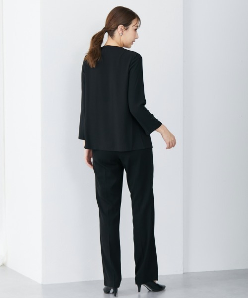 slattgir（スラットジール）の「高身長　【喪服・礼服】　洗えるフォーマル３点セットパンツスーツ（ジャケット＋8分袖ブラウス＋パンツ）(防しわ）　（トールサイズ）（スーツセット・レディース・ブラック・5L/4L/3L/LL/L/M）」の12枚目の写真