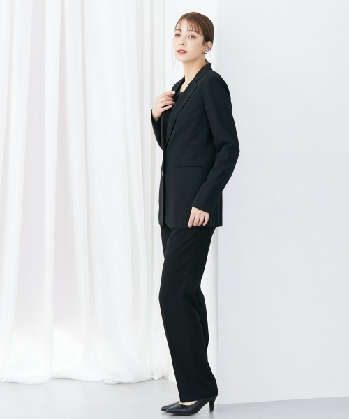 slattgir（スラットジール）の「高身長　【喪服・礼服】　洗えるフォーマル３点セットパンツスーツ（ジャケット＋8分袖ブラウス＋パンツ）(防しわ）　（トールサイズ）（スーツセット・レディース・ブラック・5L/4L/3L/LL/L/M）」の9枚目の写真