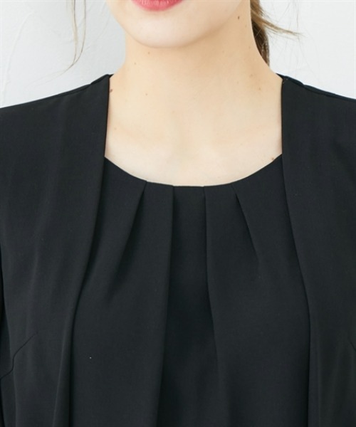 slattgir（スラットジール）の「高身長　【喪服・礼服】　洗えるフォーマル３点セットパンツスーツ（ジャケット＋8分袖ブラウス＋パンツ）(防しわ）　（トールサイズ）（スーツセット・レディース・ブラック・5L/4L/3L/LL/L/M）」の14枚目の写真