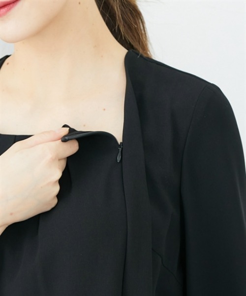 slattgir（スラットジール）の「高身長　【喪服・礼服】　洗えるフォーマル３点セットパンツスーツ（ジャケット＋8分袖ブラウス＋パンツ）(防しわ）　（トールサイズ）（スーツセット・レディース・ブラック・5L/4L/3L/LL/L/M）」の15枚目の写真