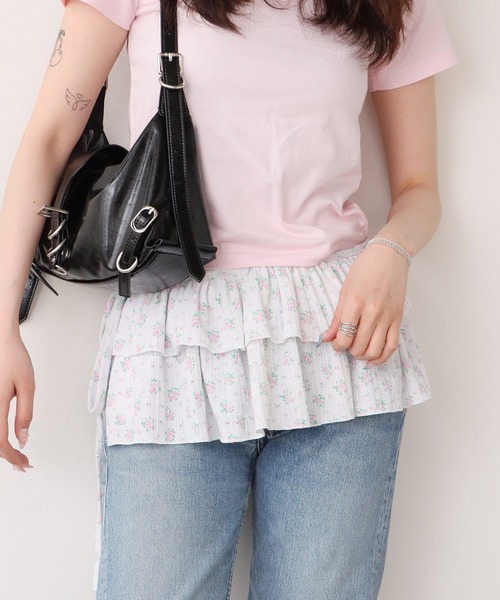 ROOPTOKYO（ループトウキョウ）の「花柄 ミニスカート 巻きスカート（スカート・レディース・グレー・FREE）」の7枚目の写真