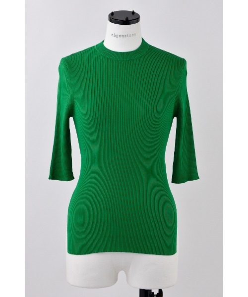 5分袖リブニットTOP（ニット/セーター）｜nagonstans（ナゴンスタンス  