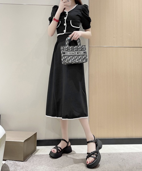 セール】編み込み クロス ストラップ 厚底 サンダル（サンダル
