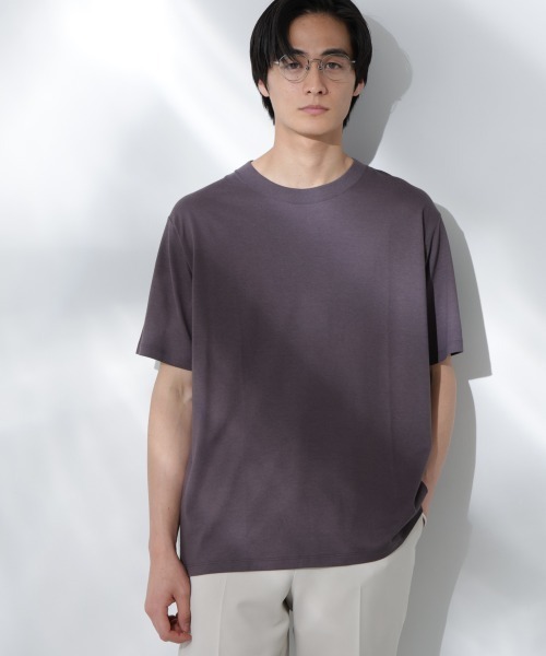 NANO universe（ナノユニバース）の「Anti Soaked(R)汗染み防止 De Light ミドルシルエットTシャツ（Tシャツ/カットソー・メンズ・ブラウン/イエロー/レッド/サックスブルー/チャコール/ブルーグリーン・S/M/L）」の7枚目の写真