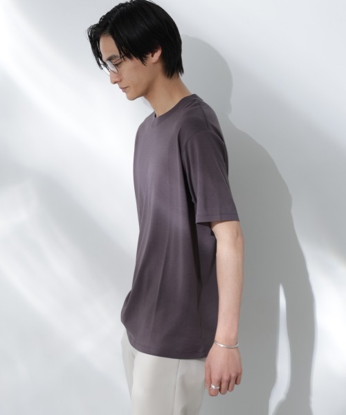 NANO universe（ナノユニバース）の「Anti Soaked(R)汗染み防止 De Light ミドルシルエットTシャツ（Tシャツ/カットソー・メンズ・ブラウン/イエロー/レッド/サックスブルー/チャコール/ブルーグリーン・S/M/L）」の8枚目の写真