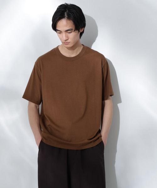 NANO universe（ナノユニバース）の「Anti Soaked(R)汗染み防止 De Light ミドルシルエットTシャツ（Tシャツ/カットソー・メンズ・ブラウン/イエロー/レッド/サックスブルー/チャコール/ブルーグリーン・S/M/L）」の14枚目の写真