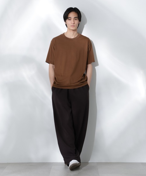 NANO universe（ナノユニバース）の「Anti Soaked(R)汗染み防止 De Light ミドルシルエットTシャツ（Tシャツ/カットソー・メンズ・ブラウン/イエロー/レッド/サックスブルー/チャコール/ブルーグリーン・S/M/L）」の17枚目の写真