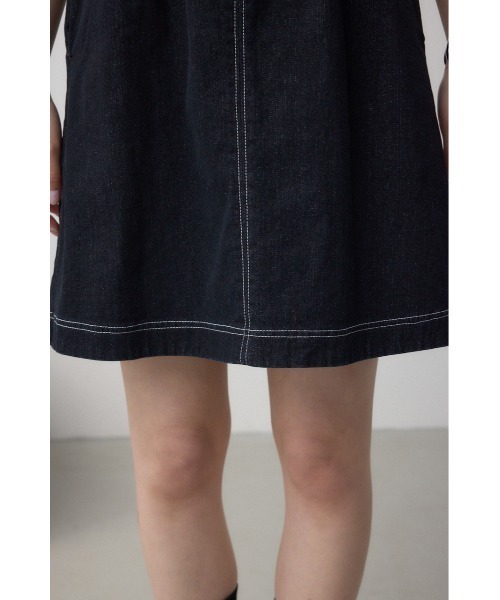 AZUL by moussy(アズールバイマウジー)の「【着丈バリエ】フロントジップ半袖デニムワンピース 春服 夏服 秋服 ミニワンピース ロングワンピース バックリボン(ワンピース・レディース・ブルー/ワンウォッシュ・SMALL/MEDIUM)」の22枚目の写真