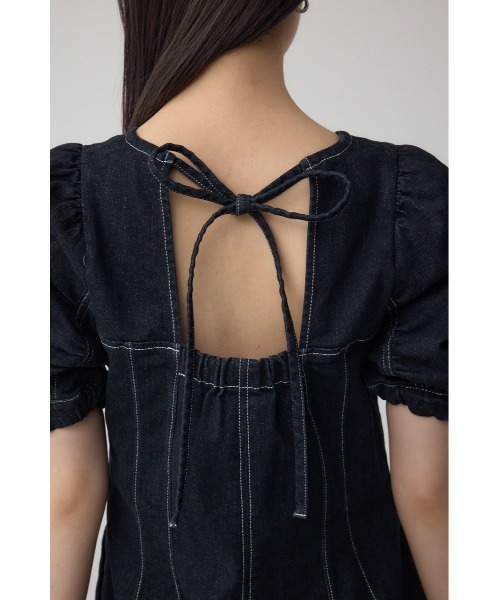 AZUL by moussy（アズールバイマウジー）の「フロントジップ半袖デニムワンピース（ワンピース・レディース・ブルー/ワンウォッシュ・SMALL/MEDIUM）」の21枚目の写真