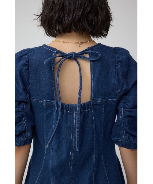 Pium ダークデニム 半袖ミニワンピース Pium ダークデニム 半袖ミニワンピース Pium ダークデニム 半袖ミニ