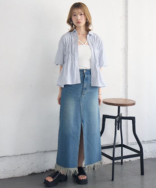 RETRO GIRL(レトロガール)の「ビスチェ風バルーンSH(シャツ/ブラウス・レディース・ホワイト系その他/オフホワイト/ブルー・FREE)」の17枚目の写真