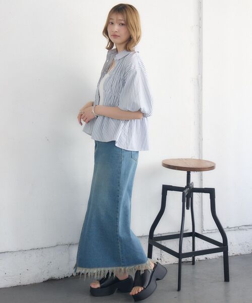 RETRO GIRL(レトロガール)の「ビスチェ風バルーンSH(シャツ/ブラウス・レディース・ホワイト系その他/オフホワイト/ブルー・FREE)」の19枚目の写真
