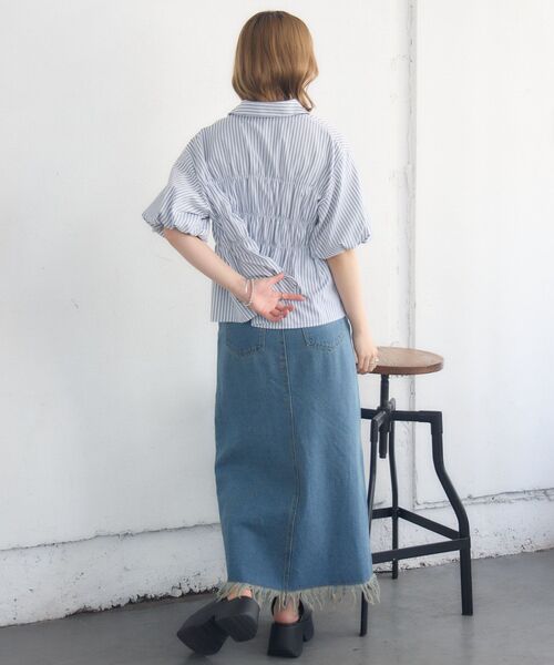 RETRO GIRL(レトロガール)の「ビスチェ風バルーンSH(シャツ/ブラウス・レディース・ホワイト系その他/オフホワイト/ブルー・FREE)」の20枚目の写真