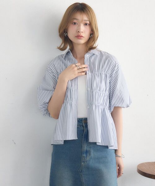 RETRO GIRL(レトロガール)の「ビスチェ風バルーンSH(シャツ/ブラウス・レディース・ホワイト系その他/オフホワイト/ブルー・FREE)」の21枚目の写真