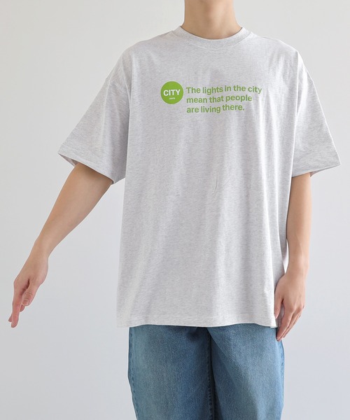 ANME(アンメ)の「CITYロゴプリント半袖Tシャツ(Tシャツ/カットソー・レディース・オフホワイト/グレー系その他/ホワイト系その他/グレー系その他2・M/L/XL/XXL)」の16枚目の写真