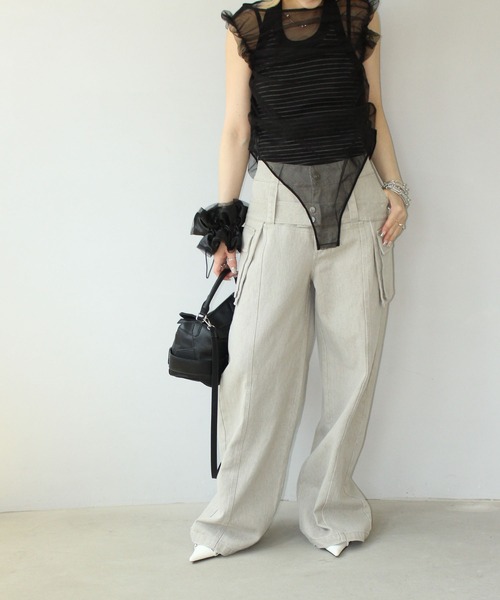 「MAISON CHUCLLA」チュール フレンチノースリーブ chwj25s03 レディース セール】【MAISON CHUCLLA】チュール フレンチノースリーブ