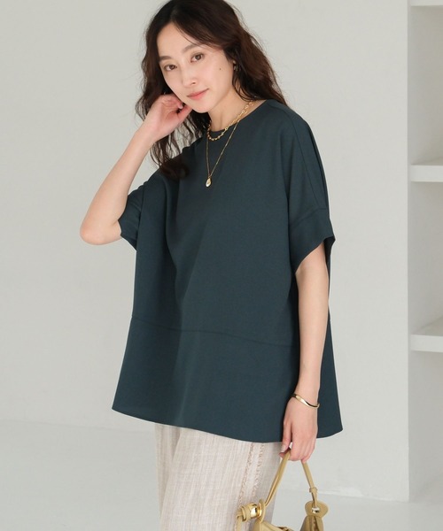 Elura（エルーラ）の「サラサラリラクシーTブラウス/321530（シャツ/ブラウス・レディース・ダークブラウン/オフホワイト/ネイビー/ブラック/ホワイト/グリーン/ブラウン・MEDIUM/LARGE）」の6枚目の写真