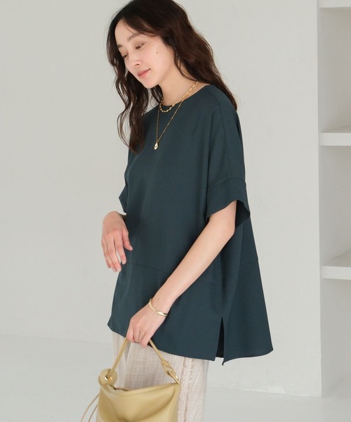 Elura（エルーラ）の「サラサラリラクシーTブラウス/321530（シャツ/ブラウス・レディース・ダークブラウン/オフホワイト/ネイビー/ブラック/ホワイト/グリーン/ブラウン・MEDIUM/LARGE）」の18枚目の写真