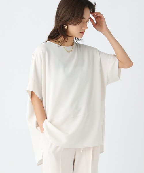 Elura（エルーラ）の「サラサラリラクシーTブラウス/321530（シャツ/ブラウス・レディース・ダークブラウン/オフホワイト/ネイビー/ブラック/ホワイト/グリーン/ブラウン・MEDIUM/LARGE）」の10枚目の写真