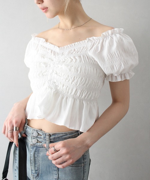 SpRay(スプレイ)の「フロントシャーリングブラウス(シャツ/ブラウス・レディース・ホワイト/ブラック/アイボリー・FREE)」の15枚目の写真