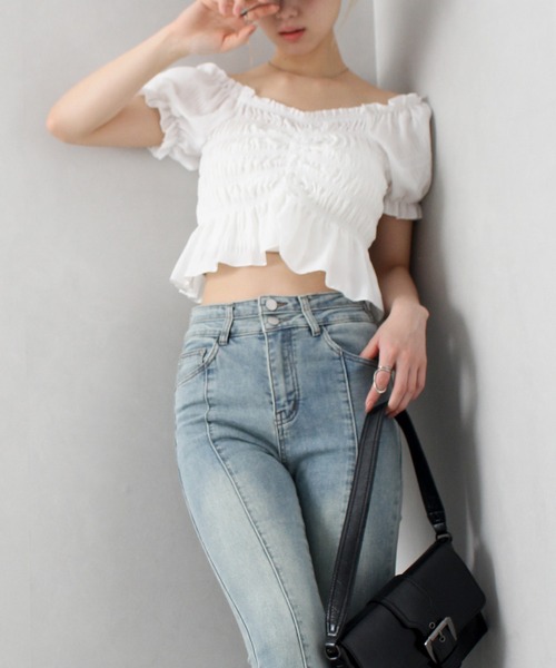 SpRay(スプレイ)の「フロントシャーリングブラウス(シャツ/ブラウス・レディース・ホワイト/ブラック/アイボリー・FREE)」の20枚目の写真